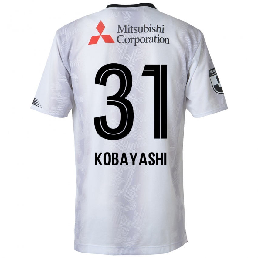 Męski Masataka Kobayashi #31 Biało-Czarny Wyjazdowa Koszulka 2024/25 Koszulki Klubowe