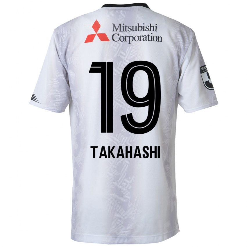 Męski Yuya Takahashi #19 Biało-Czarny Wyjazdowa Koszulka 2024/25 Koszulki Klubowe