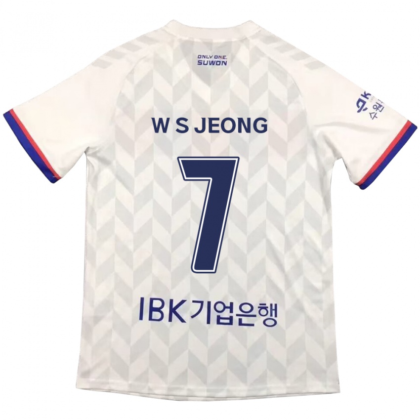 Męski Seung-Won Jeong #7 Biało Niebieski Wyjazdowa Koszulka 2024/25 Koszulki Klubowe