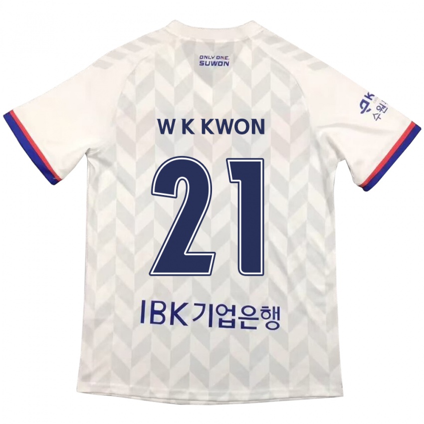 Męski Kyung-Won Kwon #21 Biało Niebieski Wyjazdowa Koszulka 2024/25 Koszulki Klubowe