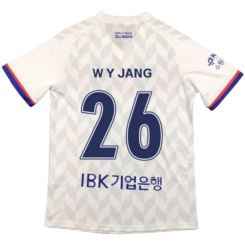 Męski Young-Woo Jang #26 Biało Niebieski Wyjazdowa Koszulka 2024/25 Koszulki Klubowe