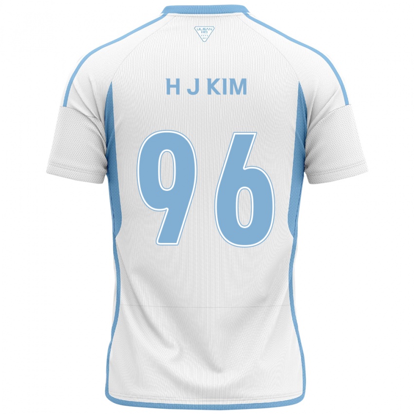 Męski Ji-Hyun Kim #96 Biało Niebieski Wyjazdowa Koszulka 2024/25 Koszulki Klubowe