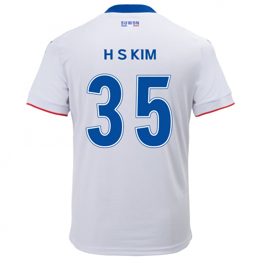 Męski Seung-Hyun Kim #35 Biało Niebieski Wyjazdowa Koszulka 2024/25 Koszulki Klubowe