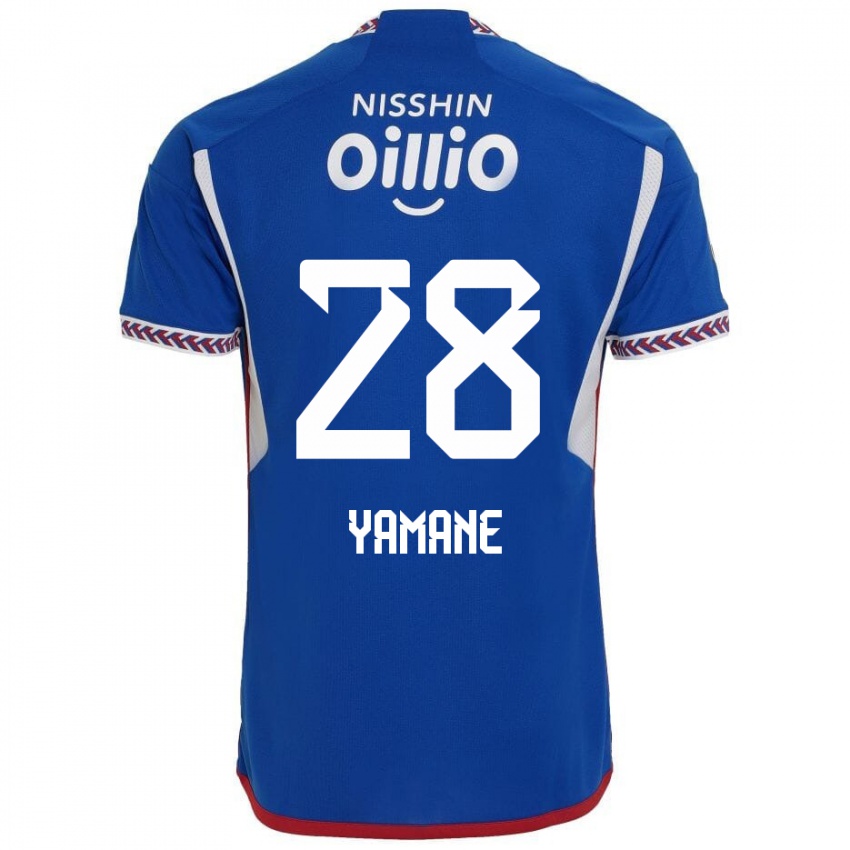 Kobiety Riku Yamane #28 Niebieski Biały Czerwony Domowa Koszulka 2024/25 Koszulki Klubowe