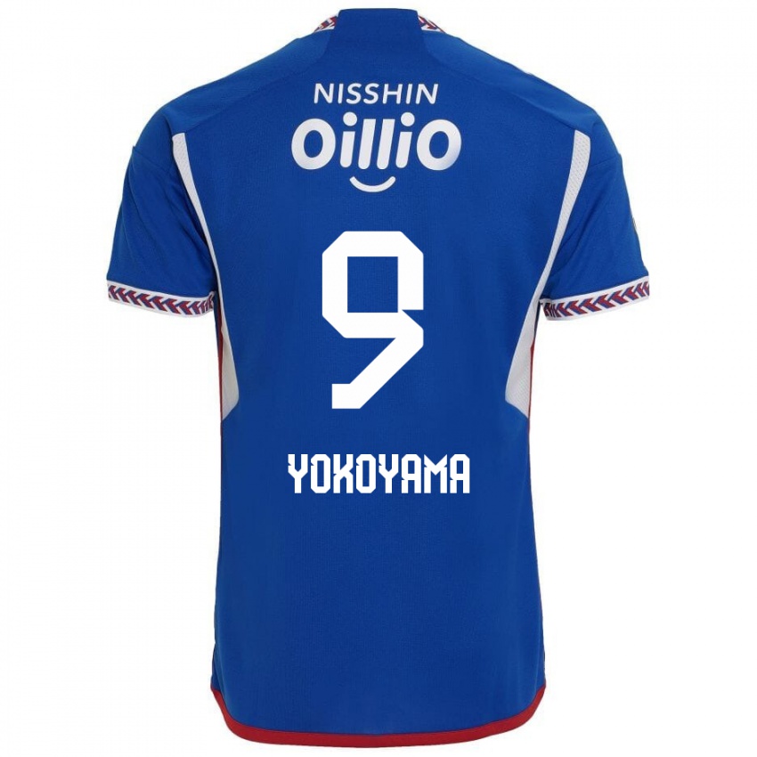 Kobiety Shunsuke Yokoyama #9 Niebieski Biały Czerwony Domowa Koszulka 2024/25 Koszulki Klubowe