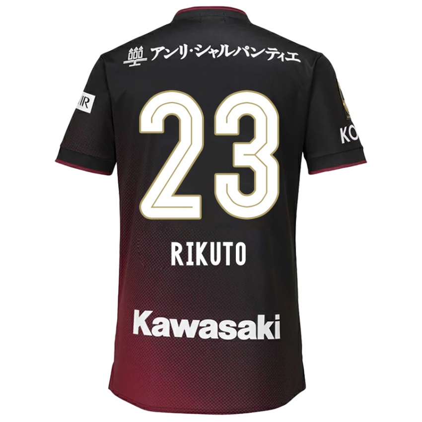 Kobiety Rikuto Hirose #23 Czarny Czerwony Domowa Koszulka 2024/25 Koszulki Klubowe