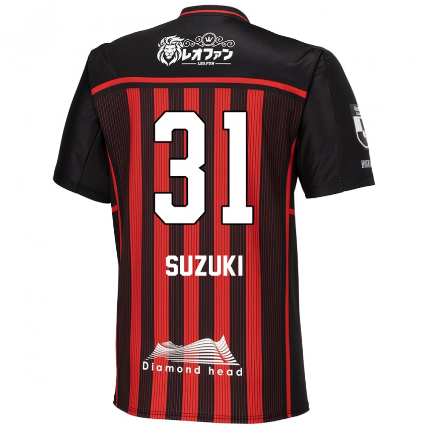 Kobiety Ryusei Suzuki #31 Czerwony Czarny Domowa Koszulka 2024/25 Koszulki Klubowe