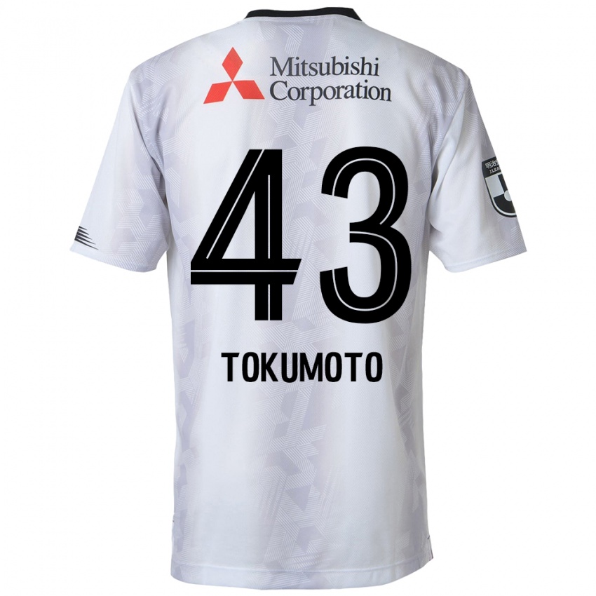 Kobiety Shuhei Tokumoto #43 Biało-Czarny Wyjazdowa Koszulka 2024/25 Koszulki Klubowe