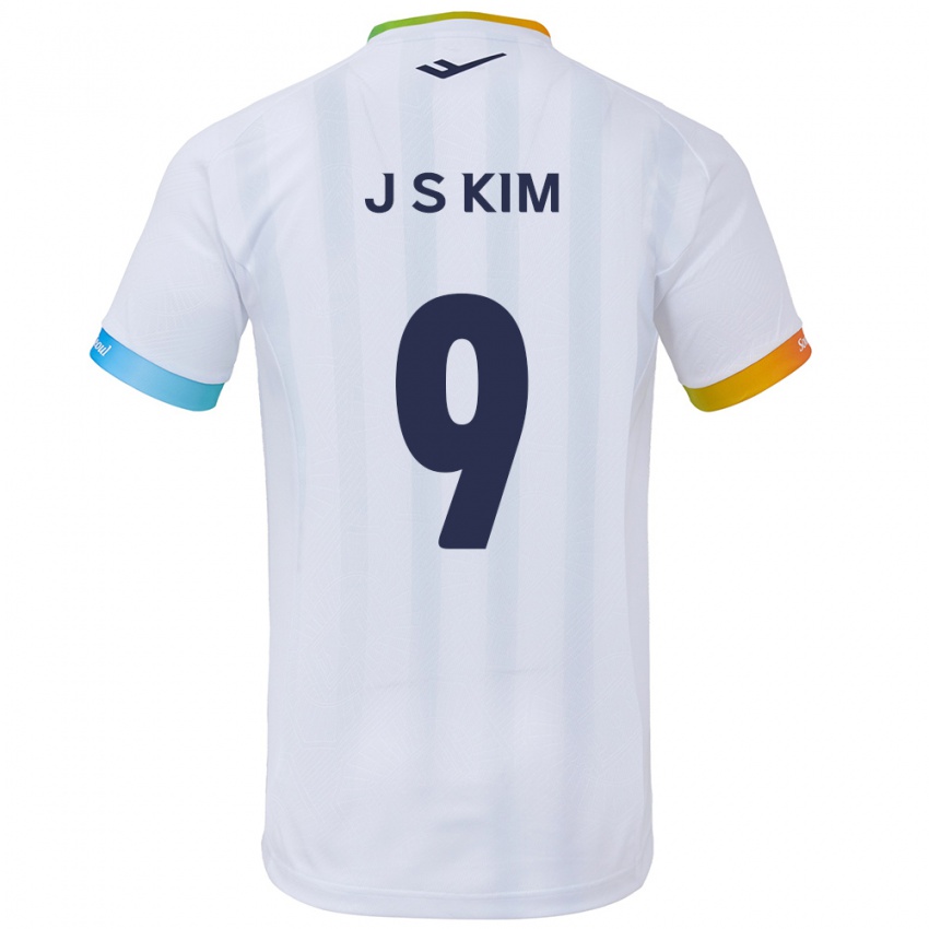 Kobiety Shin-Jin Kim #9 Biało Niebieski Wyjazdowa Koszulka 2024/25 Koszulki Klubowe