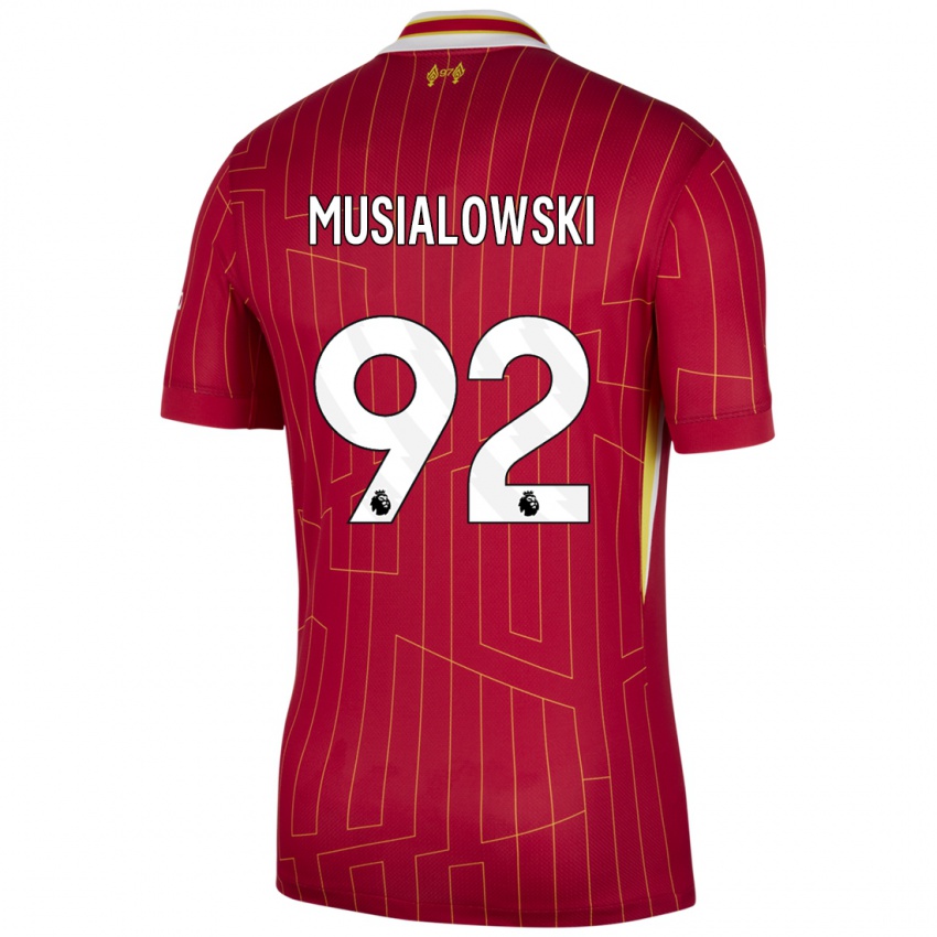 Dzieci Mateusz Musialowski #92 Czerwony Żółty Biały Domowa Koszulka 2024/25 Koszulki Klubowe