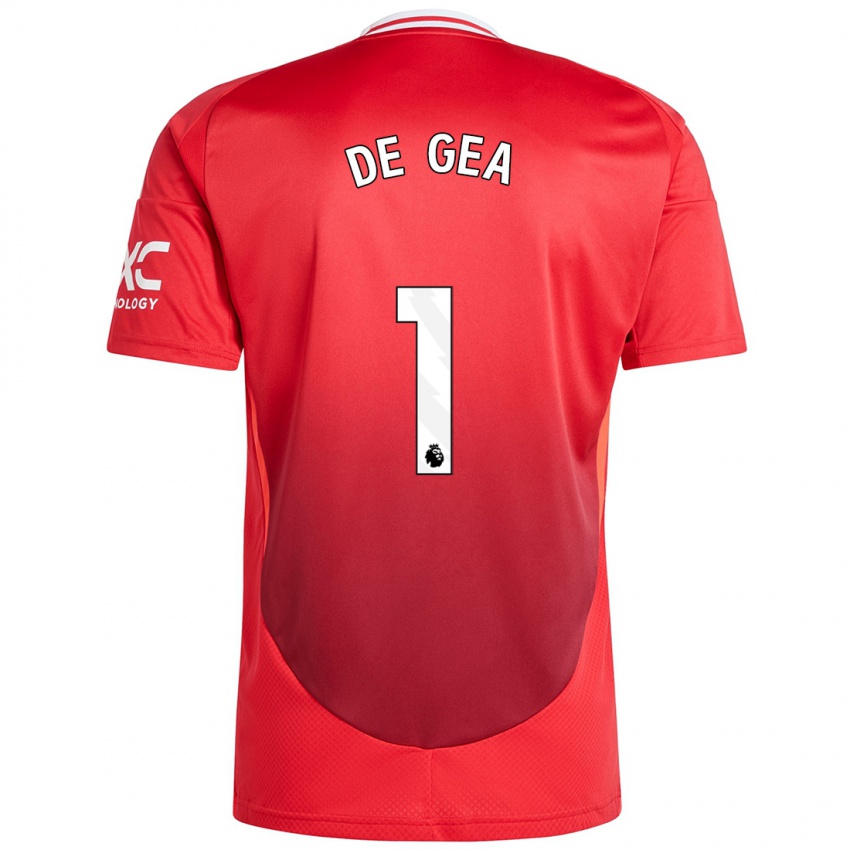 Dzieci David De Gea #1 Jasnoczerwony Domowa Koszulka 2024/25 Koszulki Klubowe