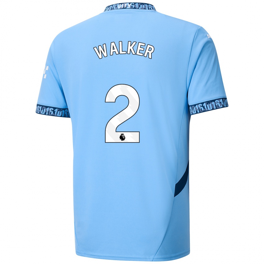 Dzieci Kyle Walker #2 Granatowy Domowa Koszulka 2024/25 Koszulki Klubowe