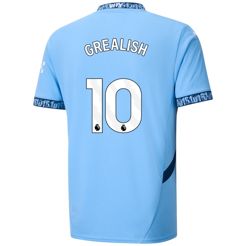 Dzieci Jack Grealish #10 Granatowy Domowa Koszulka 2024/25 Koszulki Klubowe