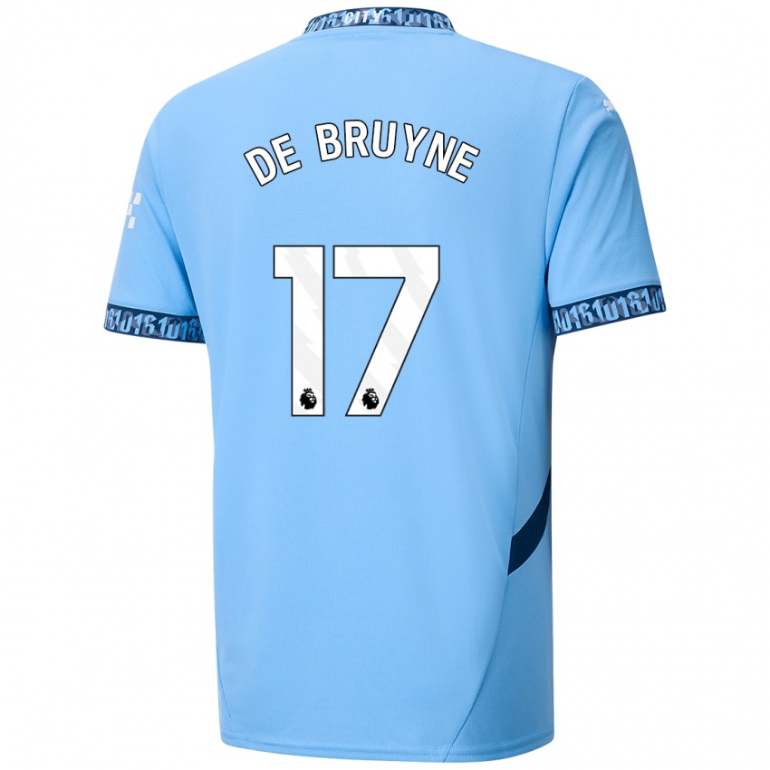 Dzieci Kevin De Bruyne #17 Granatowy Domowa Koszulka 2024/25 Koszulki Klubowe