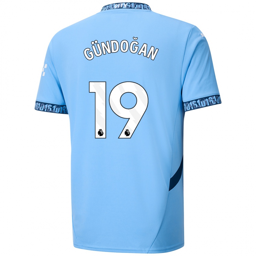 Dzieci Ilkay Gundogan #19 Granatowy Domowa Koszulka 2024/25 Koszulki Klubowe