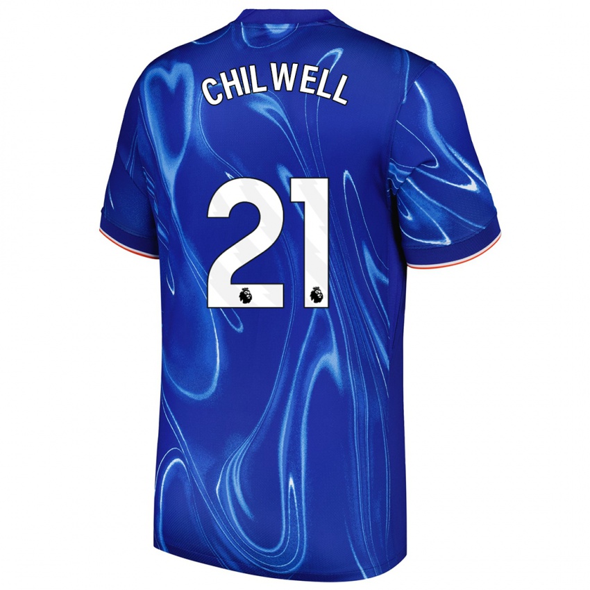 Dzieci Ben Chilwell #21 Niebieski Biały Domowa Koszulka 2024/25 Koszulki Klubowe