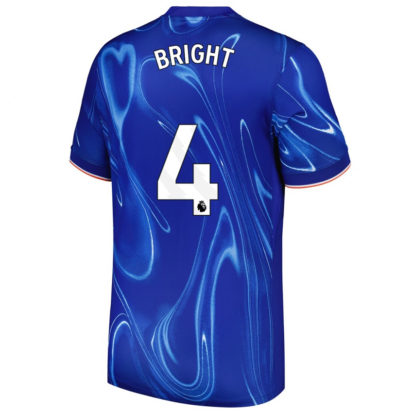 Dzieci Millie Bright #4 Niebieski Biały Domowa Koszulka 2024/25 Koszulki Klubowe