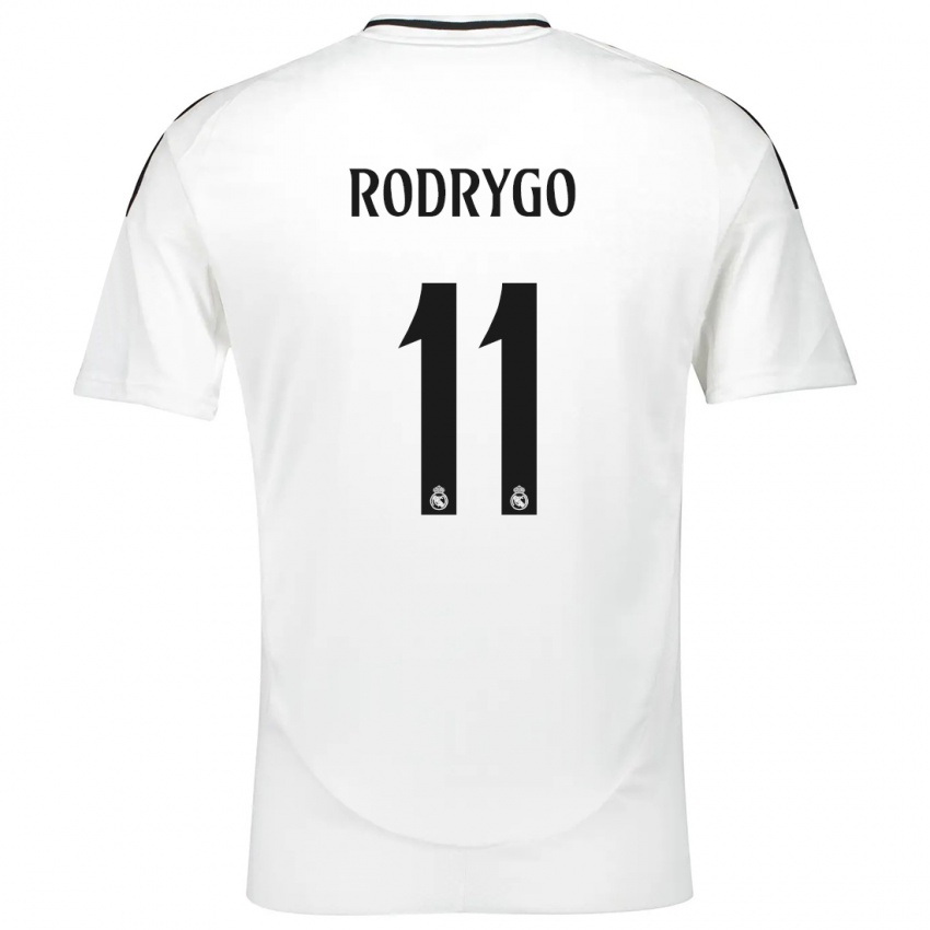 Dzieci Rodrygo #11 Biały Domowa Koszulka 2024/25 Koszulki Klubowe