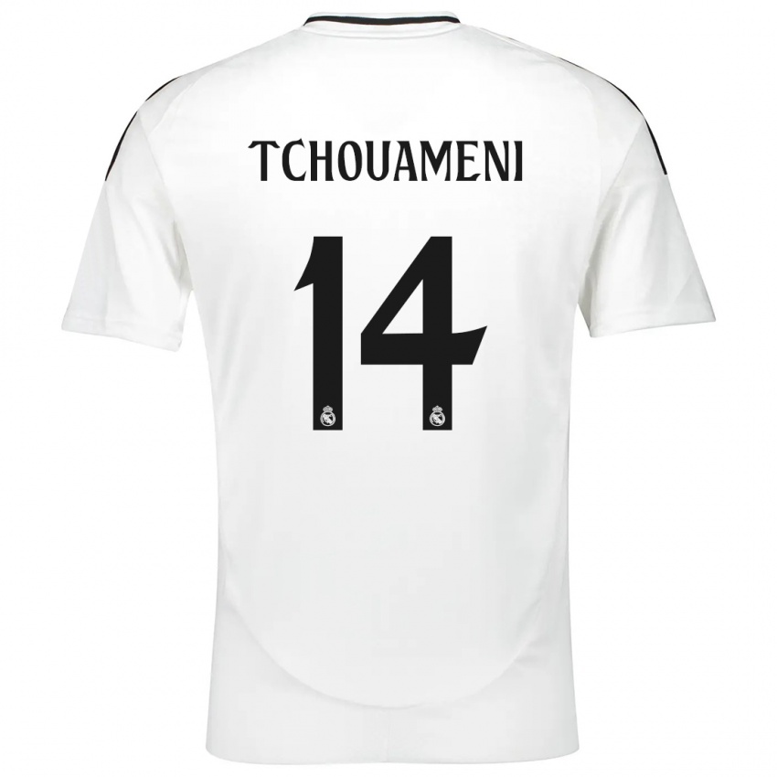 Dzieci Aurelien Tchouameni #14 Biały Domowa Koszulka 2024/25 Koszulki Klubowe