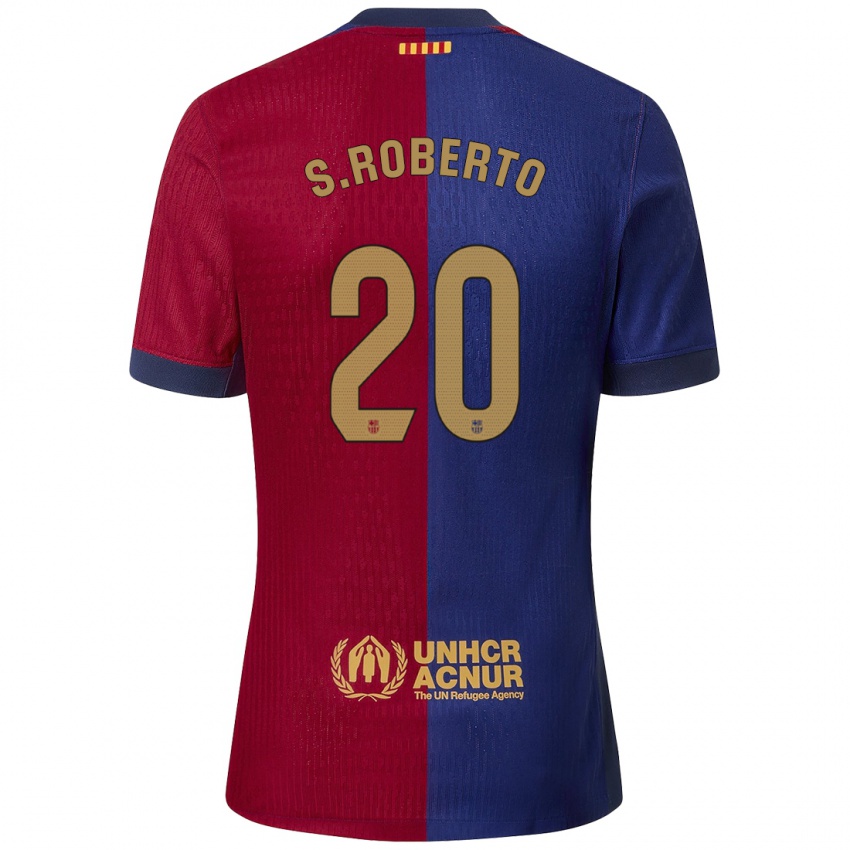 Dzieci Sergi Roberto #20 Niebieski Czerwony Domowa Koszulka 2024/25 Koszulki Klubowe