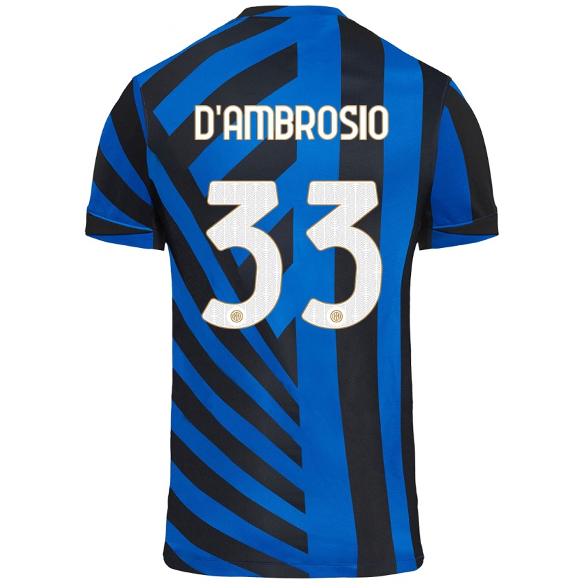 Dzieci Danilo D'ambrosio #33 Niebiesko-Czarny Domowa Koszulka 2024/25 Koszulki Klubowe