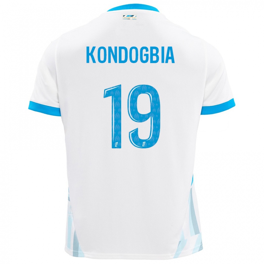 Dzieci Geoffrey Kondogbia #19 Biały Błękitny Domowa Koszulka 2024/25 Koszulki Klubowe