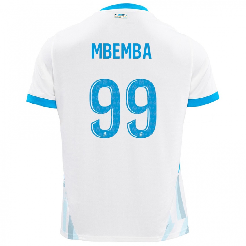 Dzieci Chancel Mbemba #99 Biały Błękitny Domowa Koszulka 2024/25 Koszulki Klubowe