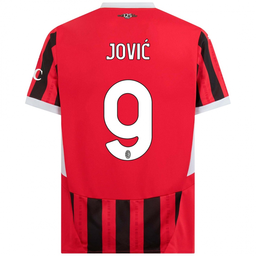 Dzieci Luka Jovic #9 Czerwony Czarny Domowa Koszulka 2024/25 Koszulki Klubowe