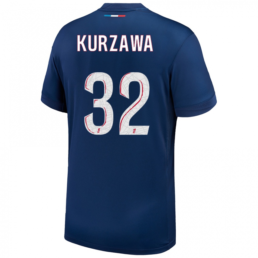 Dzieci Layvin Kurzawa #32 Granatowy Biały Domowa Koszulka 2024/25 Koszulki Klubowe