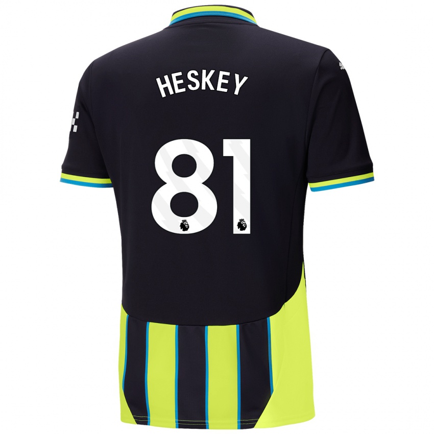 Dzieci Jaden Heskey #81 Niebieski Żółty Wyjazdowa Koszulka 2024/25 Koszulki Klubowe