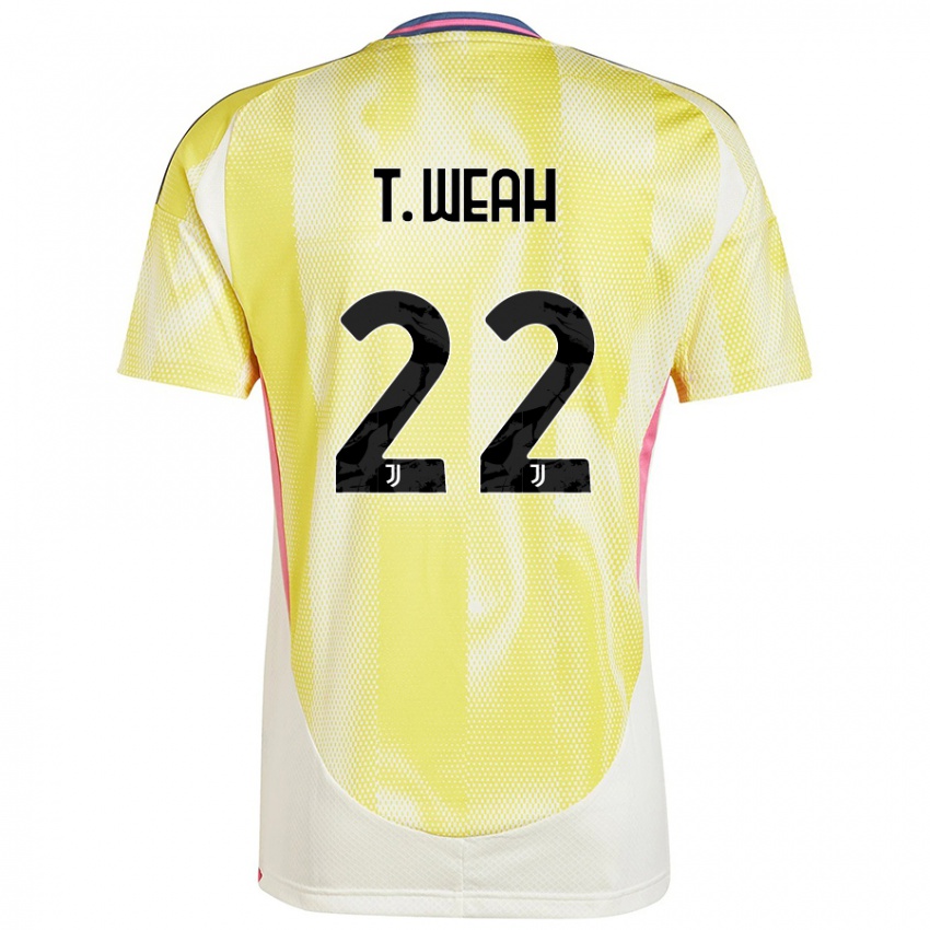 Dzieci Timothy Weah #22 Żółty Słoneczny Wyjazdowa Koszulka 2024/25 Koszulki Klubowe