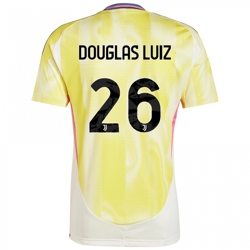 Dzieci Douglas Luiz #26 Żółty Słoneczny Wyjazdowa Koszulka 2024/25 Koszulki Klubowe