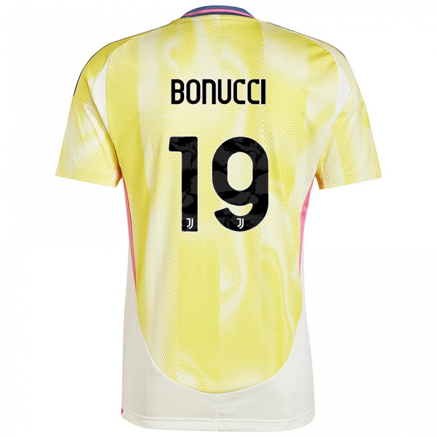 Dzieci Leonardo Bonucci #19 Żółty Słoneczny Wyjazdowa Koszulka 2024/25 Koszulki Klubowe