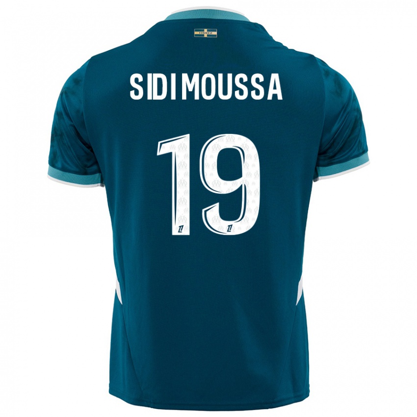 Dzieci Salima Sidi Moussa #19 Turkusowy Niebieski Wyjazdowa Koszulka 2024/25 Koszulki Klubowe