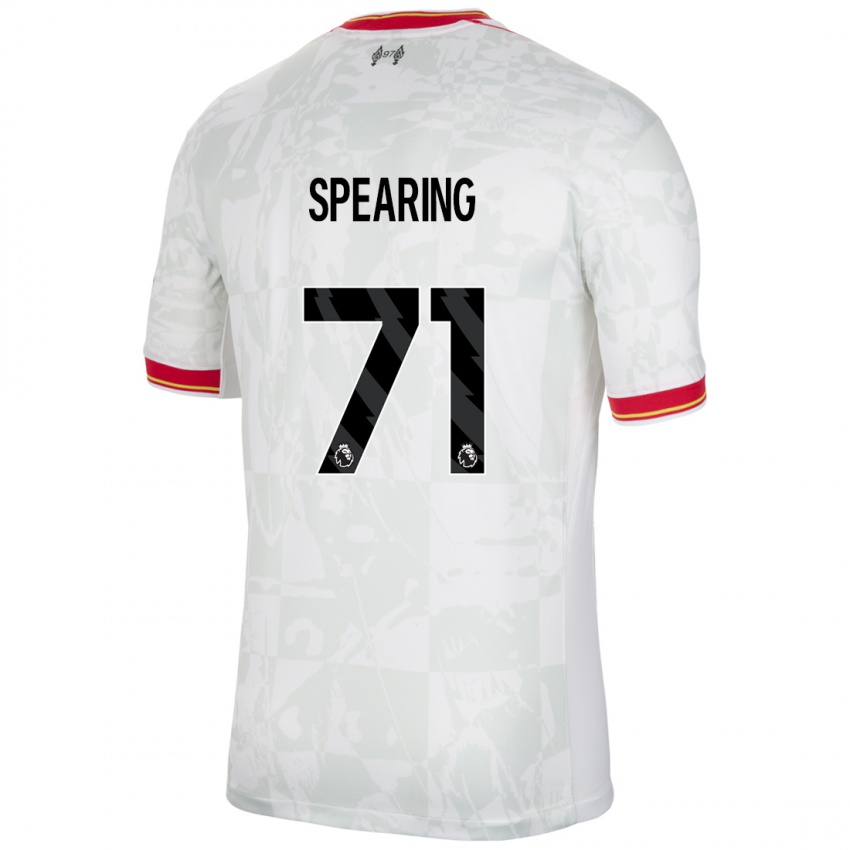 Dzieci Jay Spearing #71 Biały Czerwony Czarny Trzeci Komplet Koszulka 2024/25 Koszulki Klubowe