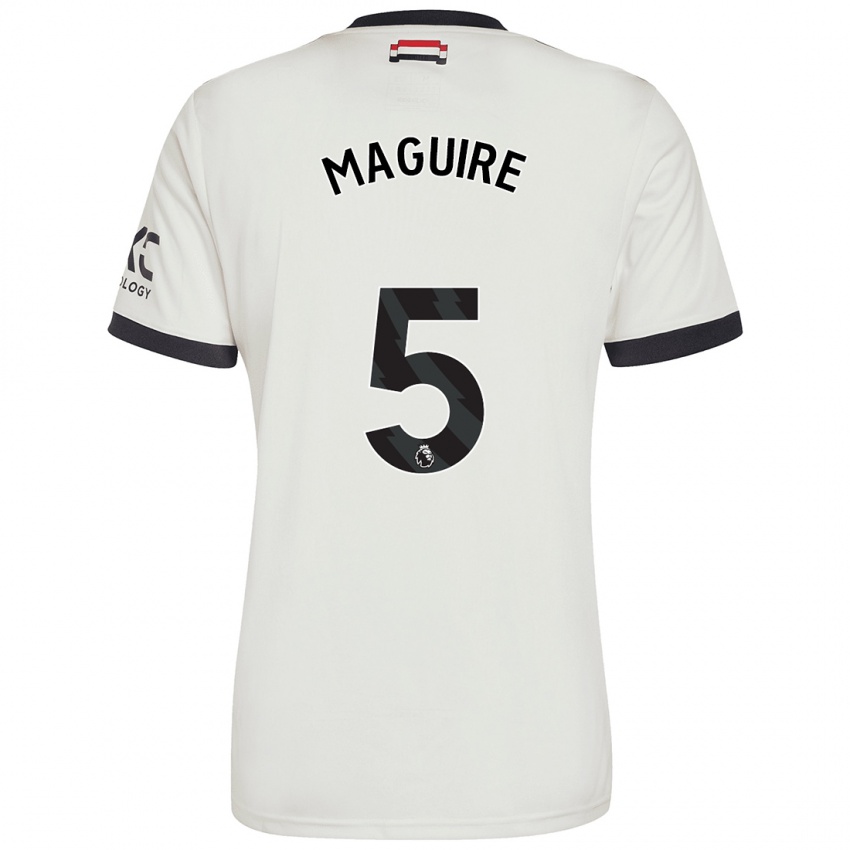 Dzieci Harry Maguire #5 Ecru Trzeci Komplet Koszulka 2024/25 Koszulki Klubowe