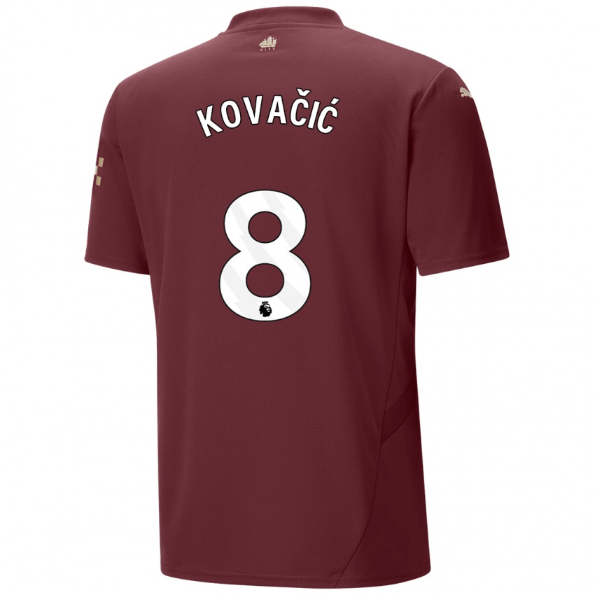 Dzieci Mateo Kovacic #8 Kasztanowy Trzeci Komplet Koszulka 2024/25 Koszulki Klubowe