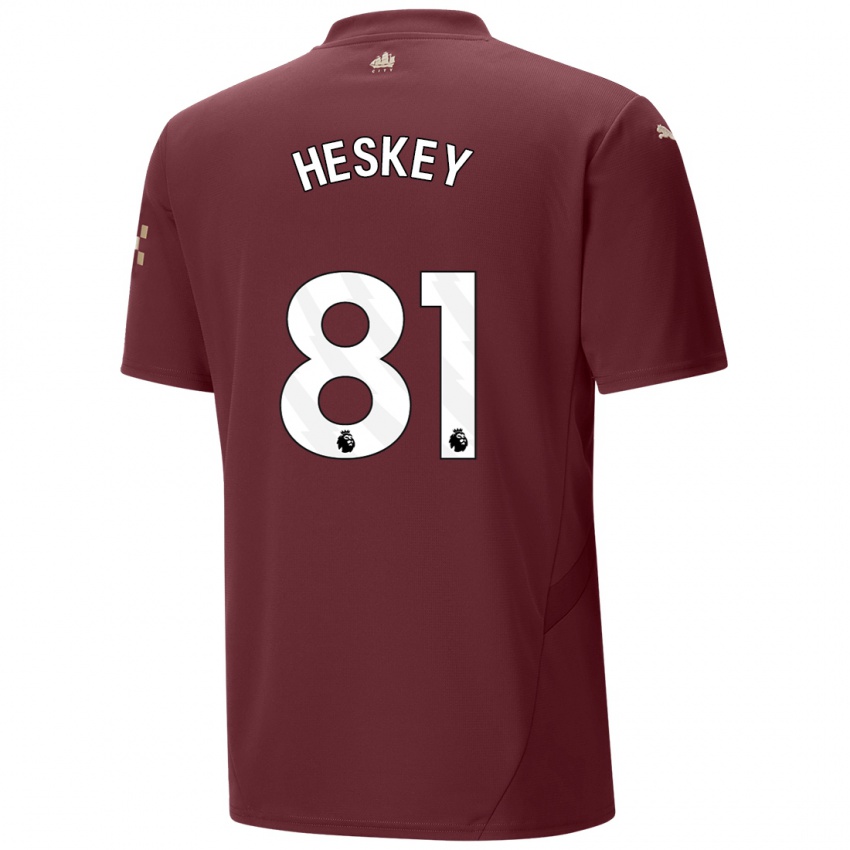 Dzieci Jaden Heskey #81 Kasztanowy Trzeci Komplet Koszulka 2024/25 Koszulki Klubowe