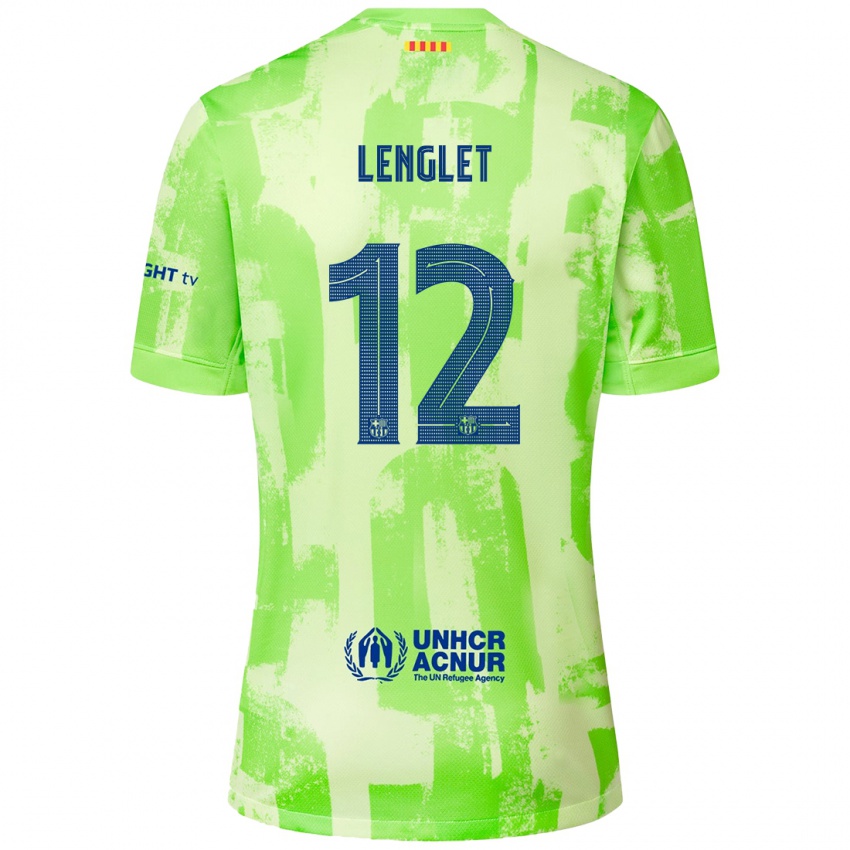 Dzieci Clément Lenglet #12 Limonkowy Trzeci Komplet Koszulka 2024/25 Koszulki Klubowe