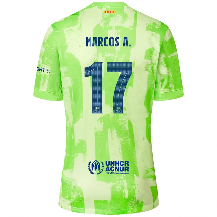 Dzieci Marcos Alonso #17 Limonkowy Trzeci Komplet Koszulka 2024/25 Koszulki Klubowe