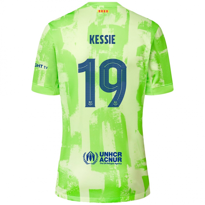 Dzieci Franck Kessie #19 Limonkowy Trzeci Komplet Koszulka 2024/25 Koszulki Klubowe