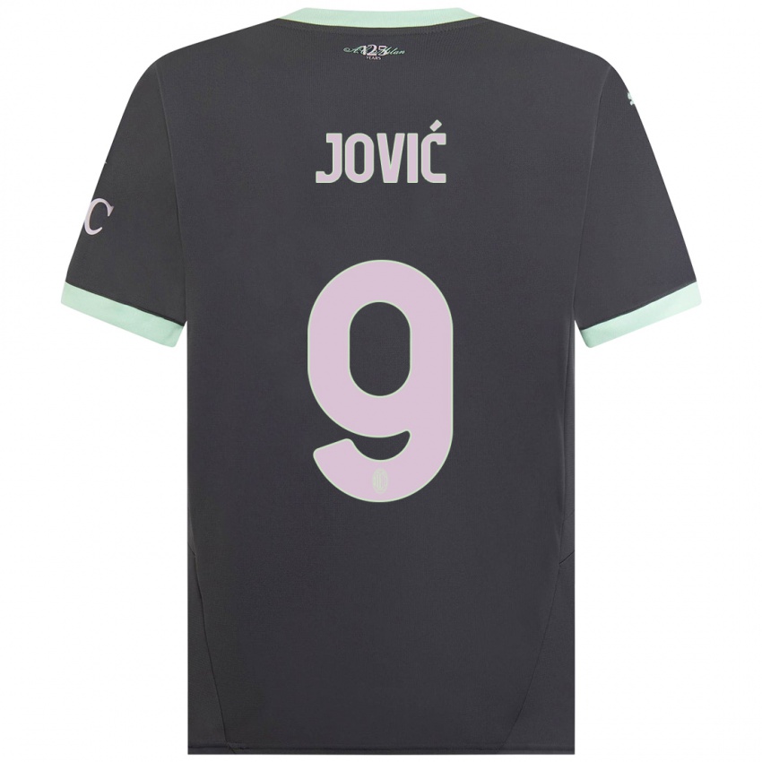 Dzieci Luka Jovic #9 Szary Trzeci Komplet Koszulka 2024/25 Koszulki Klubowe