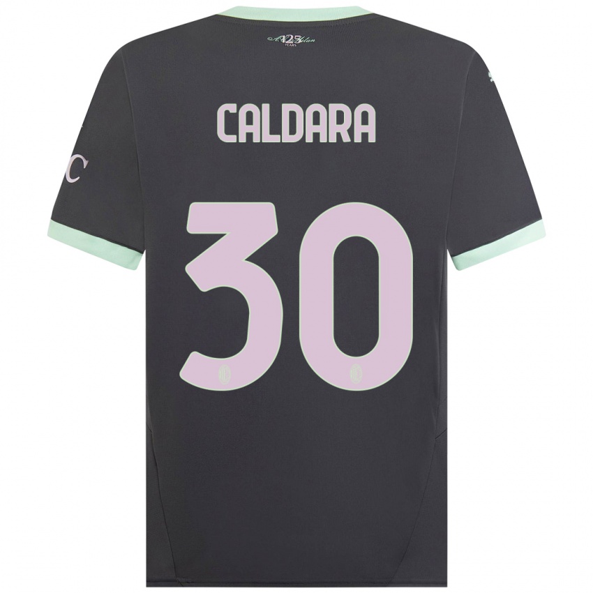 Dzieci Mattia Caldara #30 Szary Trzeci Komplet Koszulka 2024/25 Koszulki Klubowe