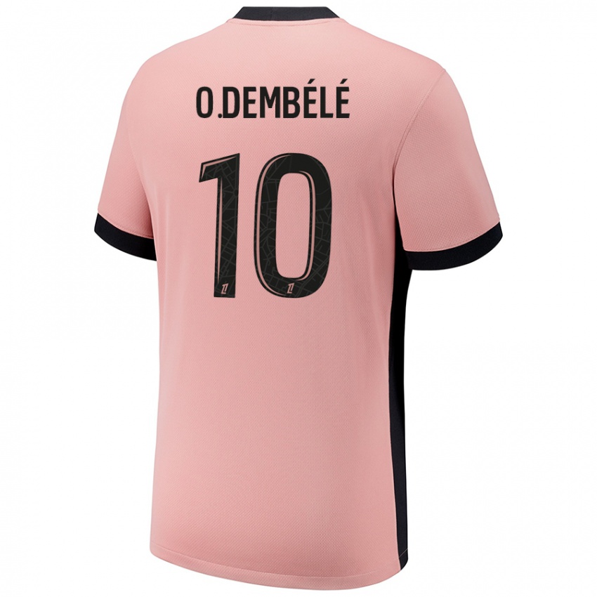 Dzieci Ousmane Dembele #10 Rdzawy Róż Trzeci Komplet Koszulka 2024/25 Koszulki Klubowe