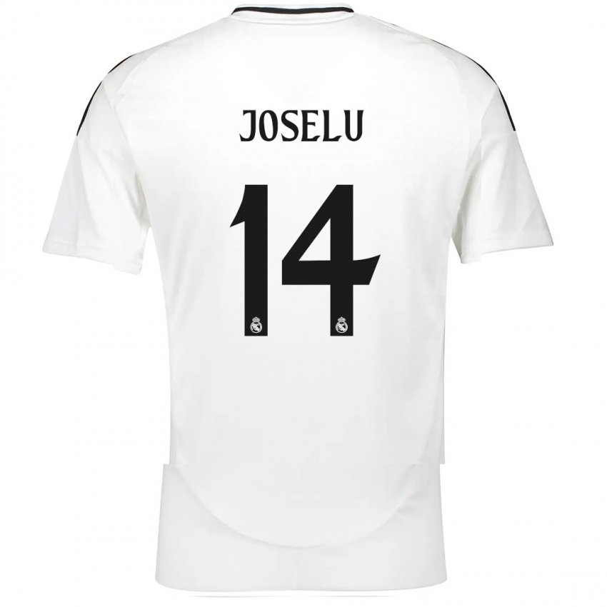 Męski Joselu #14 Biały Domowa Koszulka 2024/25 Koszulki Klubowe