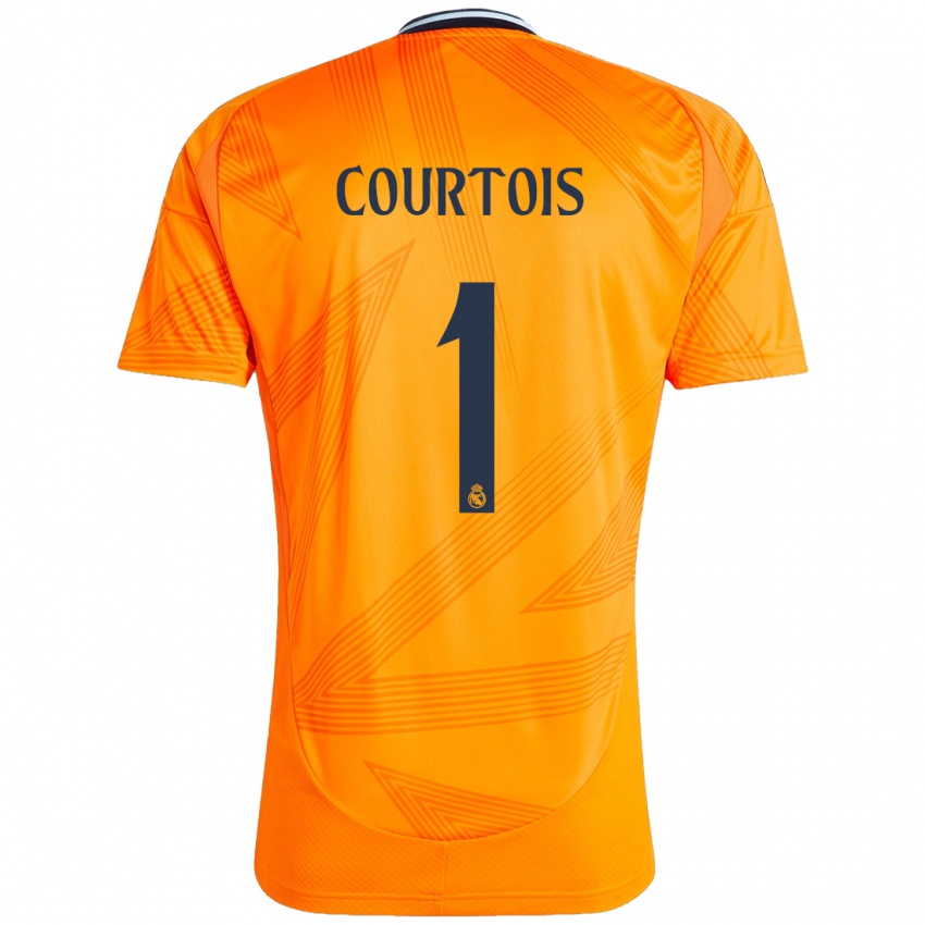 Męski Thibaut Courtois #1 Pomarańczowy Wyjazdowa Koszulka 2024/25 Koszulki Klubowe