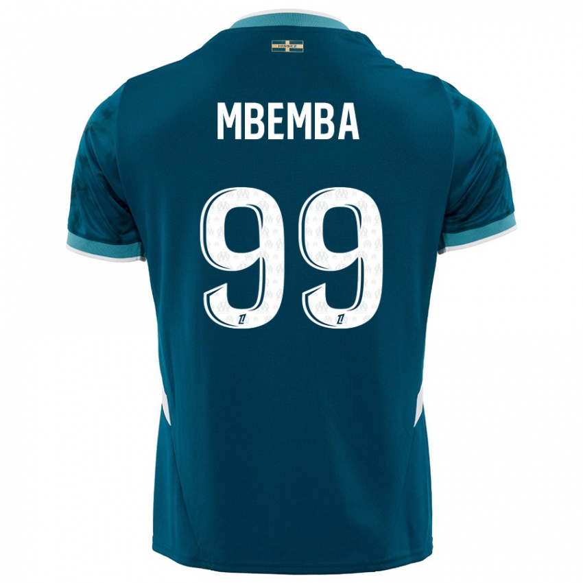 Męski Chancel Mbemba #99 Turkusowy Niebieski Wyjazdowa Koszulka 2024/25 Koszulki Klubowe