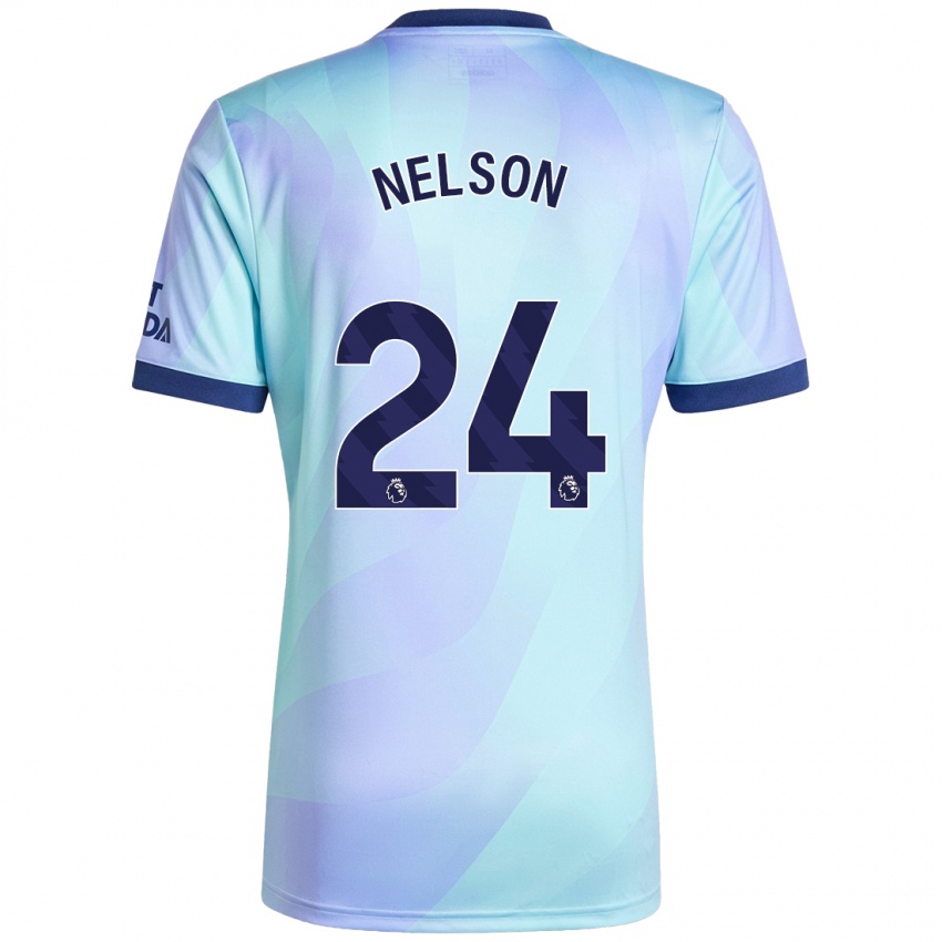 Męski Reiss Nelson #24 Aqua Trzeci Komplet Koszulka 2024/25 Koszulki Klubowe