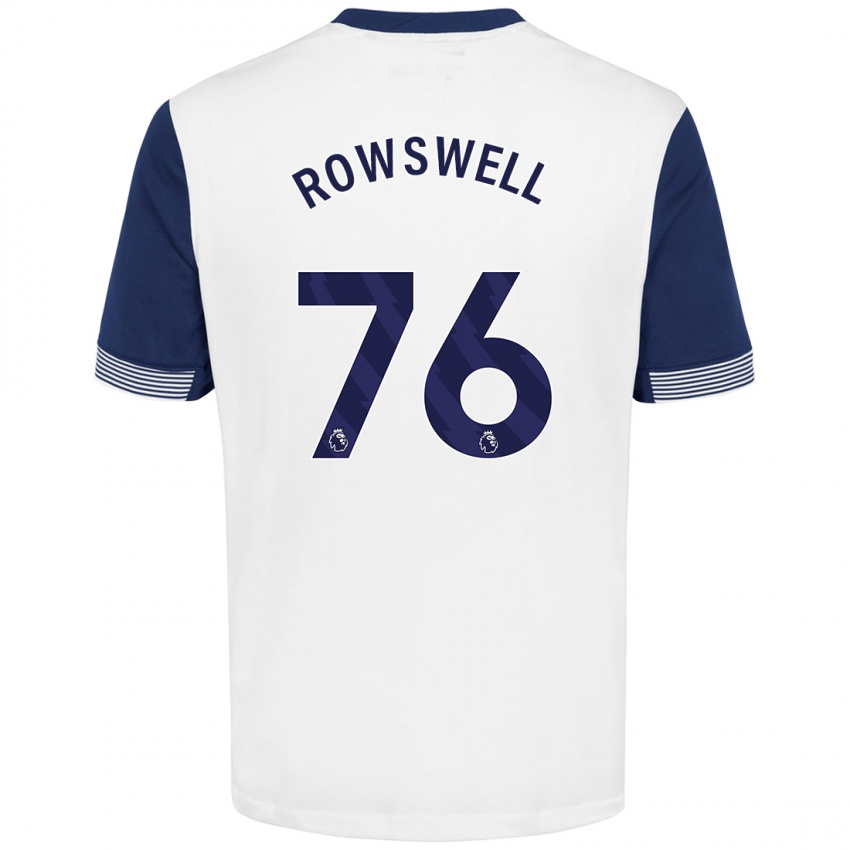 Kobiety James Rowswell #76 Biały Niebieski Domowa Koszulka 2024/25 Koszulki Klubowe