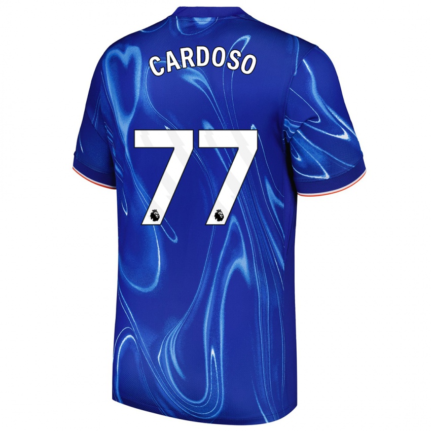 Kobiety Leo Cardoso #77 Niebieski Biały Domowa Koszulka 2024/25 Koszulki Klubowe